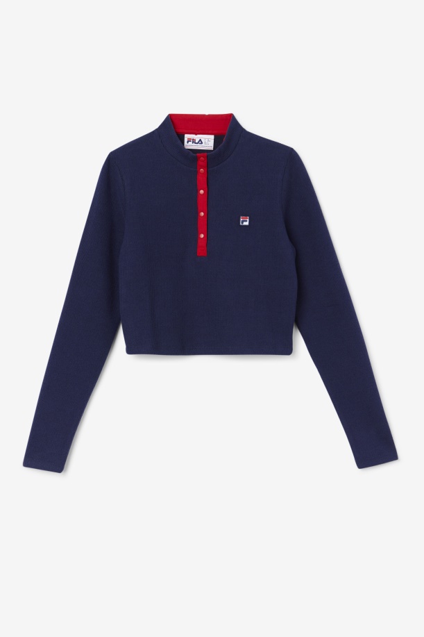 ναυτικό Fila Josie μισό φερμουάρ