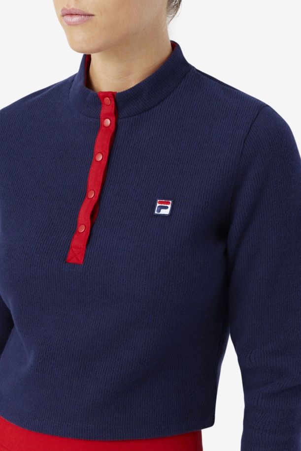 ναυτικό Fila Josie μισό φερμουάρ