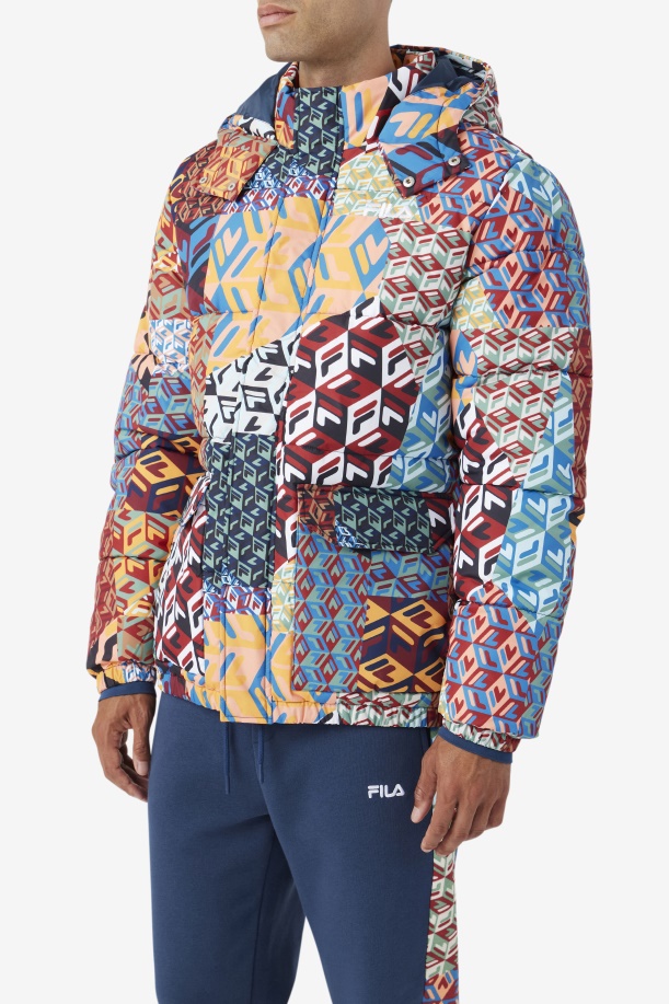 Vostok Outdoor Puffer Jacket Fila Ocean/κίτρινο/λευκό