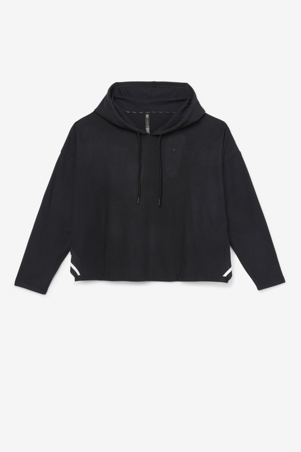 Fi-lux Cropped μαύρο Hoodie Fila