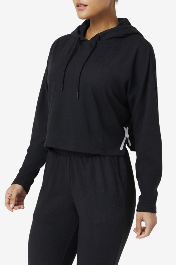 Fi-lux Cropped Hoodie Black Fila