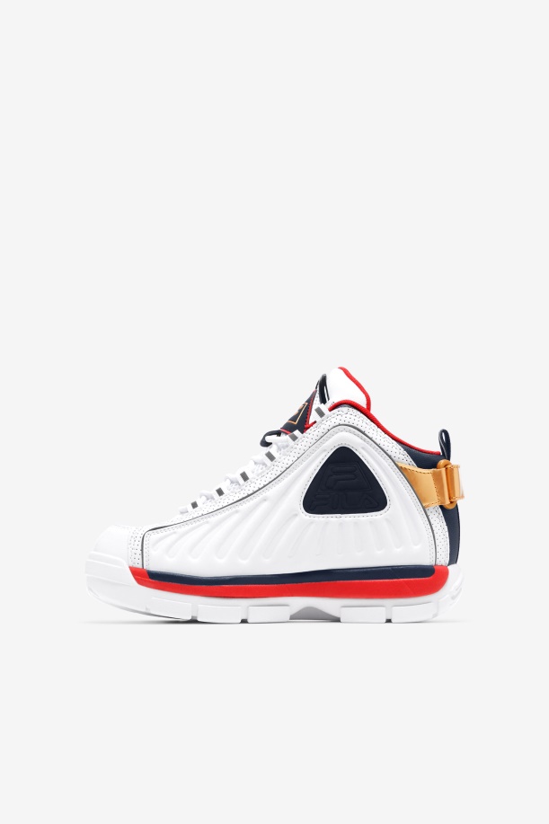 Fila Big Kids\' Grant Hill 2 παιχνίδι διάλειμμα λευκό/μπλε/κόκκινο