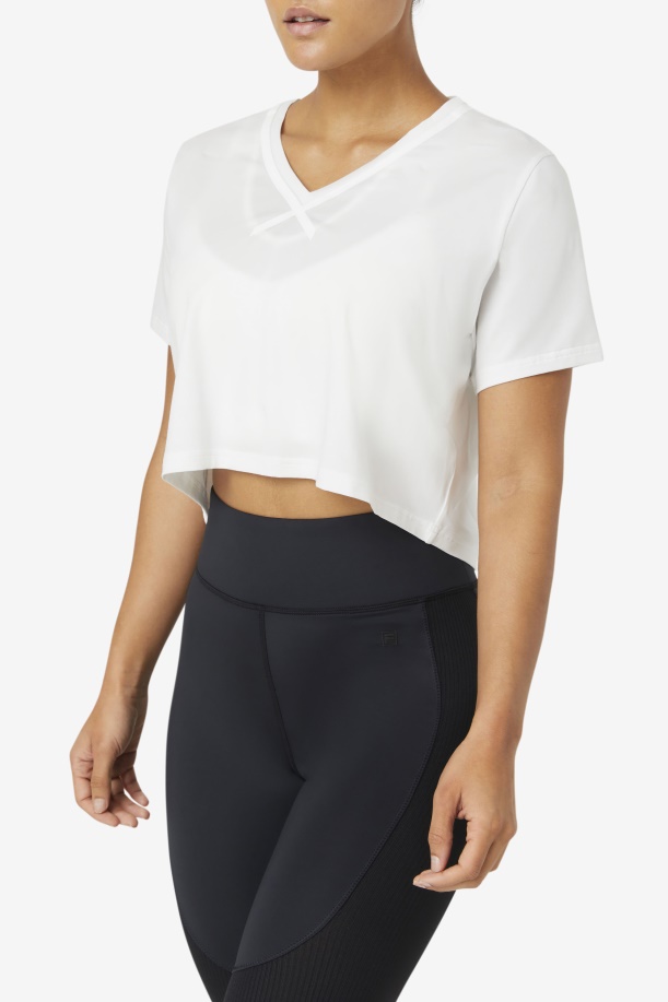 Λευκό Fila Fi-lux High-low Crop Top