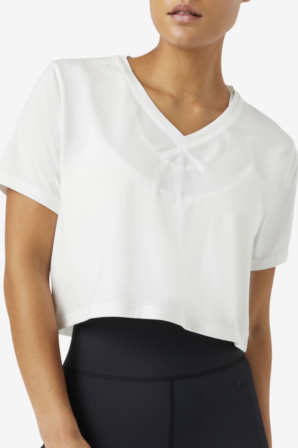 Λευκό Fila Fi-lux High-low Crop Top