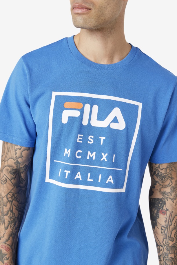 έντονο μπλε μπλουζάκι κράτησης Fila
