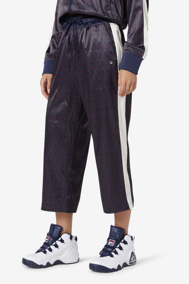Aviana Cropped σατέν παντελόνι Fila Peacoat/tofu