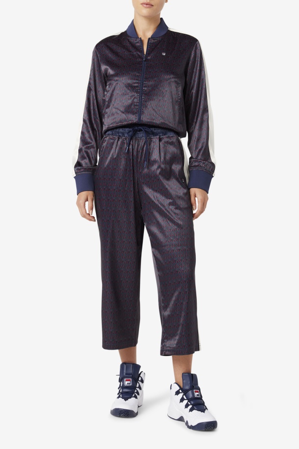 Aviana Cropped σατέν παντελόνι Fila Peacoat/tofu