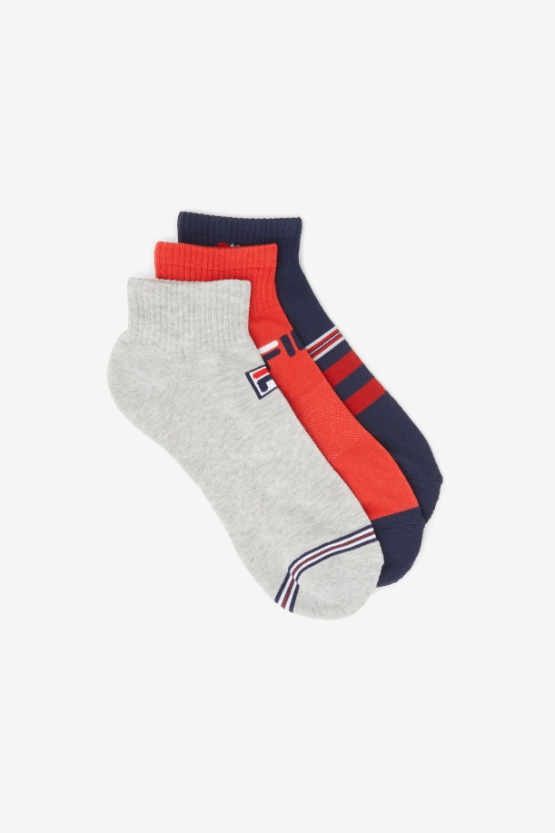 ανδρική κάλτσα τέταρτο ριγέ 3-pack Navy Fila