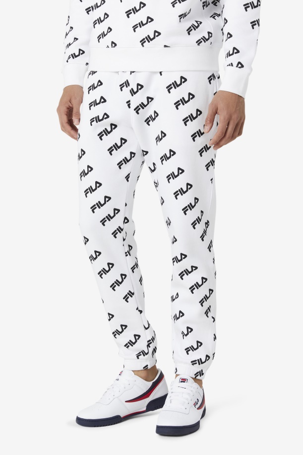 άσπρο/μαύρο Fila διαγώνιο λογότυπο Jogger