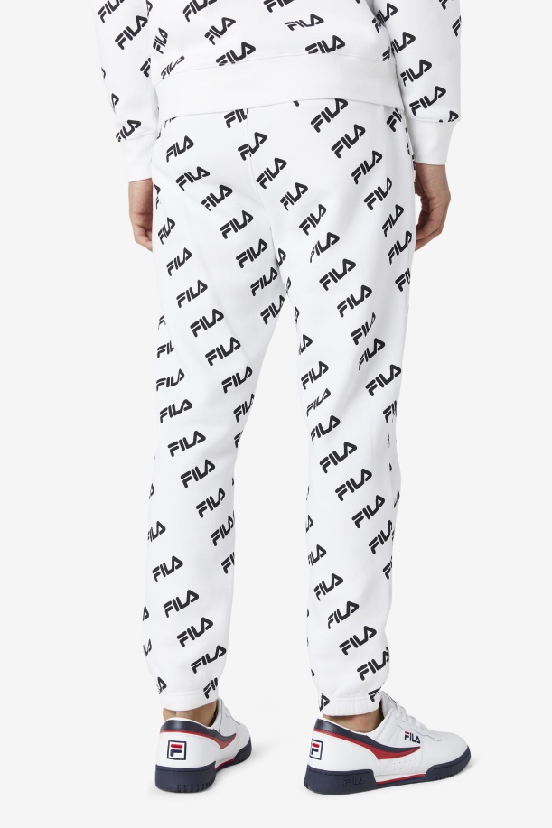 άσπρο/μαύρο Fila διαγώνιο λογότυπο Jogger