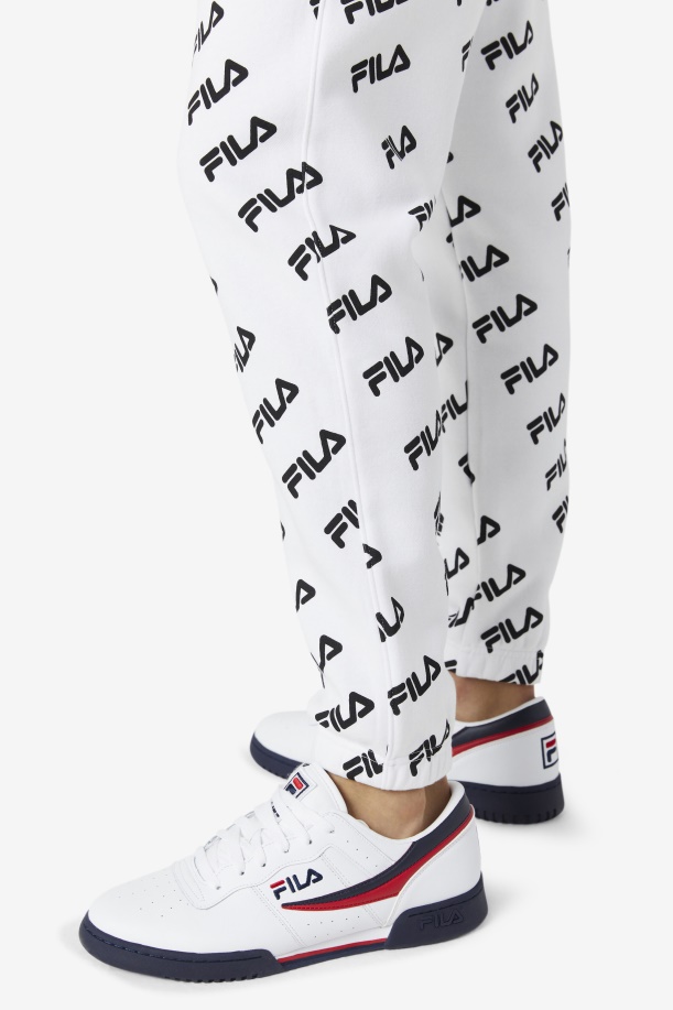 άσπρο/μαύρο Fila διαγώνιο λογότυπο Jogger