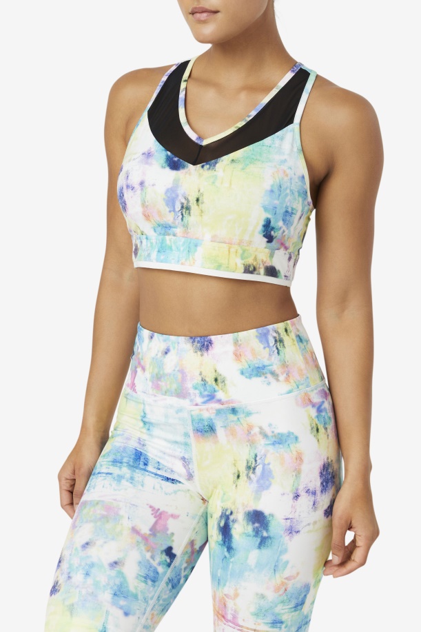 βαφή Fila Tie/μαύρο/λευκό Uplift Racerback τοπ σουτιέν