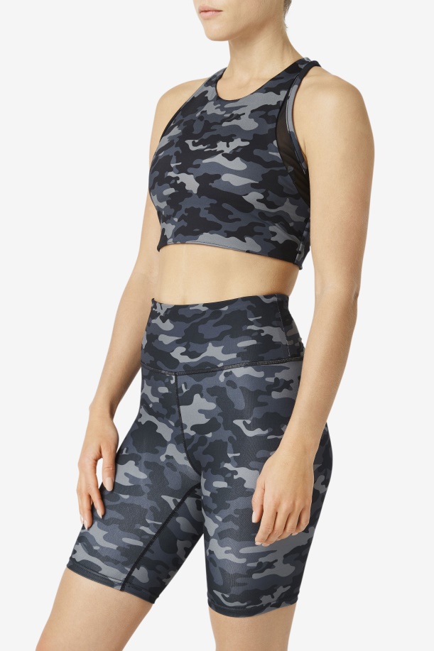 αθλητικό σουτιέν σκούρο Camo/μαύρο Fila Uplift T-back