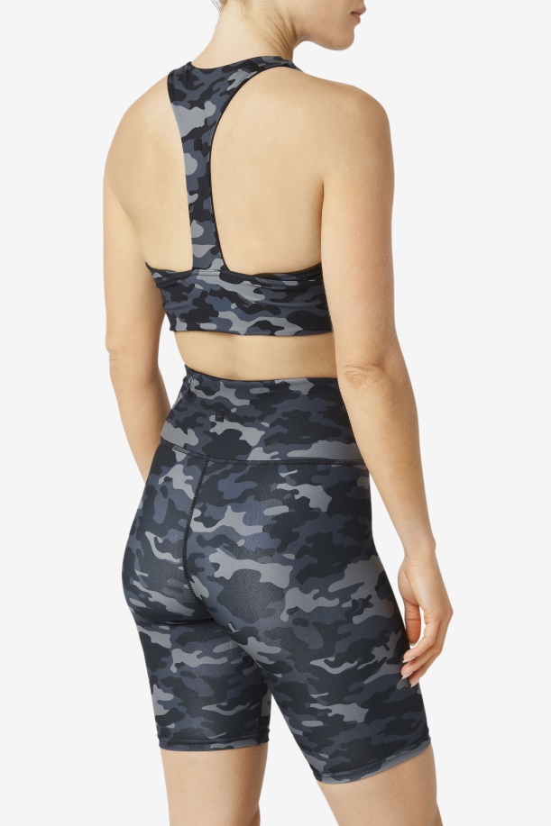 αθλητικό σουτιέν σκούρο Camo/μαύρο Fila Uplift T-back