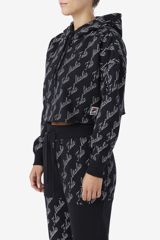 Gianna Hoodie Black/gardenia Fila