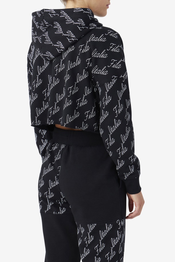 Gianna Hoodie Black/gardenia Fila
