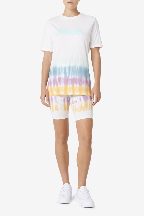 Fila λευκή γραβάτα βαφής Alivia Tie Dye Tee