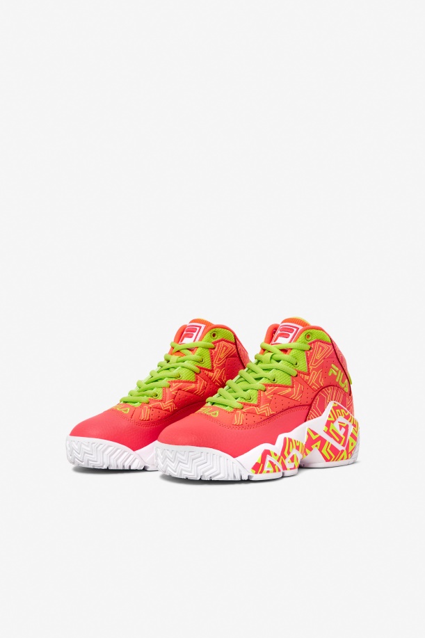 Fila Big Kids\' Mb φλογερό κοραλί/λευκό/λάιμ γροθιά