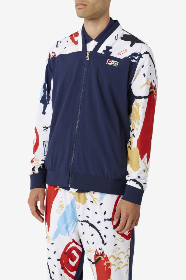 Fila X The Museum εμπριμέ σακάκι Peacoat/λευκό/κόκκινο Fila