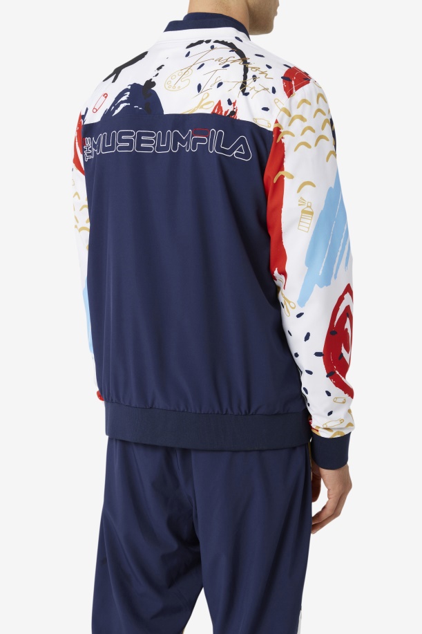 Fila X The Museum εμπριμέ σακάκι Peacoat/λευκό/κόκκινο Fila