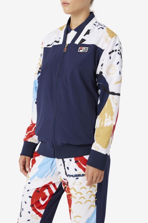 Fila X The Museum εμπριμέ σακάκι Peacoat/λευκό/κόκκινο Fila