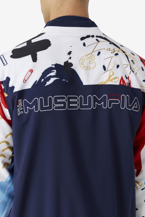 Fila X The Museum εμπριμέ σακάκι Peacoat/λευκό/κόκκινο Fila
