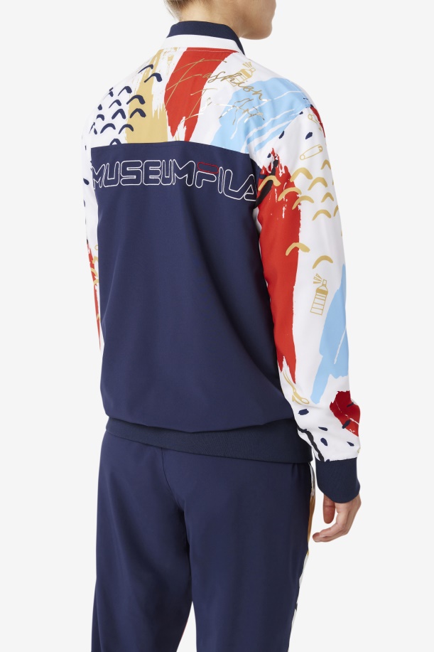 Fila X The Museum εμπριμέ σακάκι Peacoat/λευκό/κόκκινο Fila
