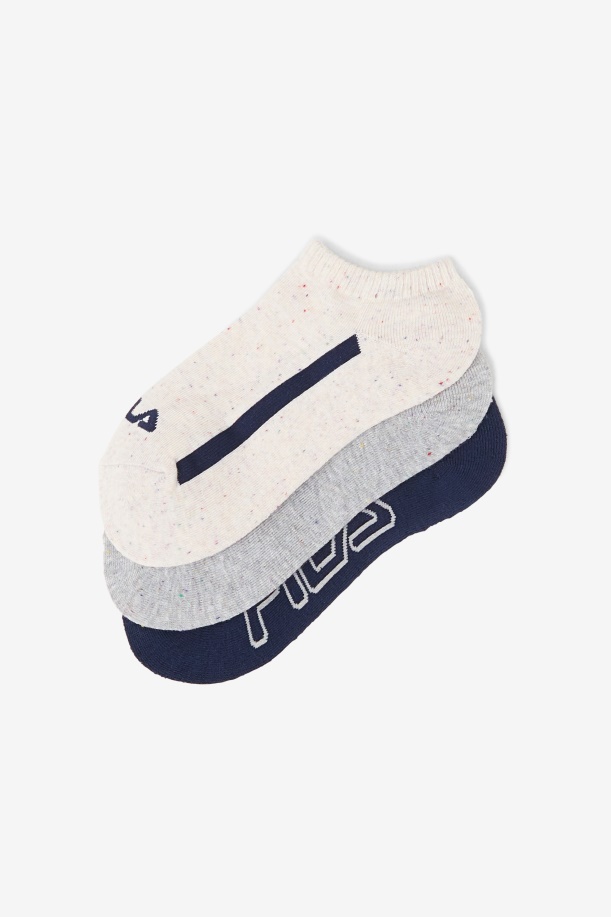 Fila γυναικεία Stripe Stripe No Show κάλτσα 3-συσκευασία λευκή