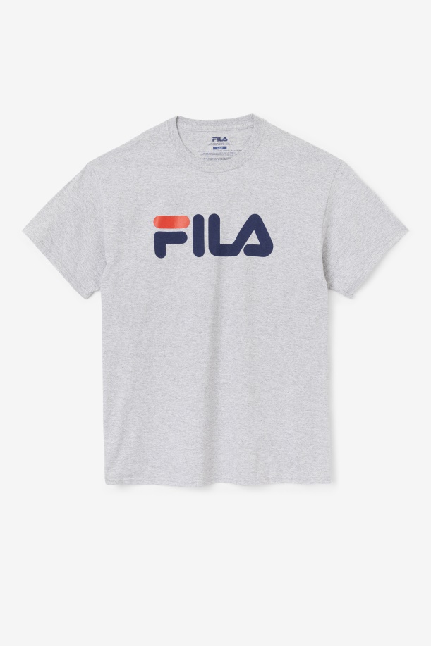 Ανδρικό μπλουζάκι με λογότυπο Fila γκρι ερείκη/ναυτικό/κόκκινο