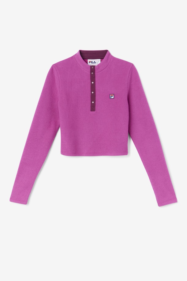 Josie Half Zip Top Fila Rouge/potpourri