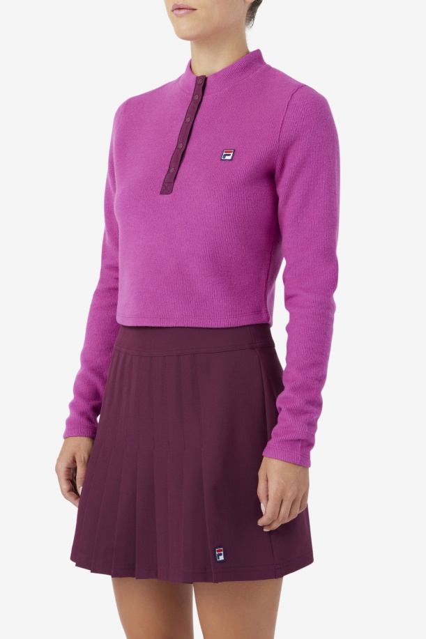 Josie Half Zip Top Fila Rouge/potpourri