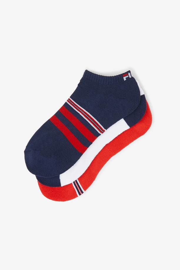 Fila Navy ανδρική ριγέ κάλτσα No Show 3-pack