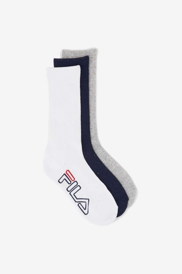 Fila Navy γυναικεία Stripe κάλτσα Crew 3-pack