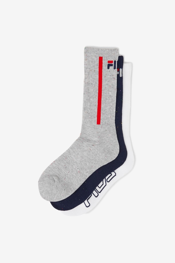 Fila Navy γυναικεία Stripe κάλτσα Crew 3-pack