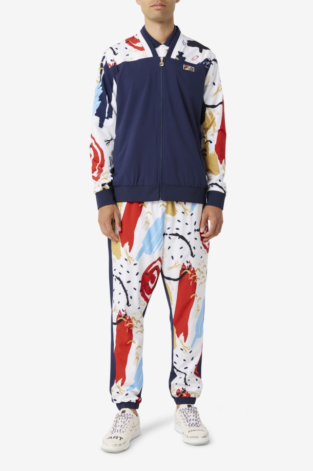 Fila X το μουσείο εμπριμέ πίστα παντελόνι Fila Peacoat/λευκό/κόκκινο
