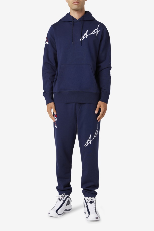 Navy Grant Hill Lazarus Hoodie Fila