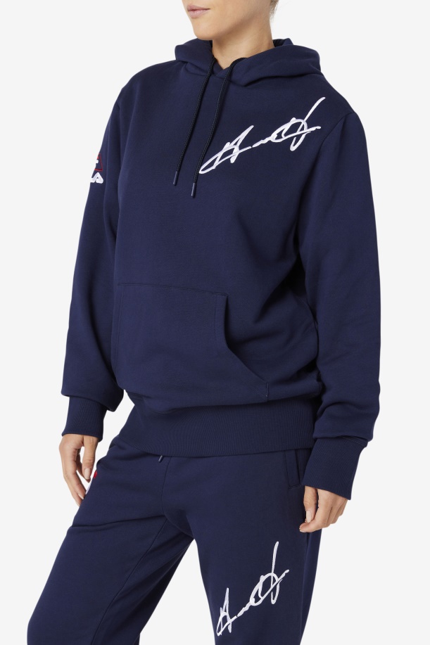Navy Grant Hill Lazarus Hoodie Fila