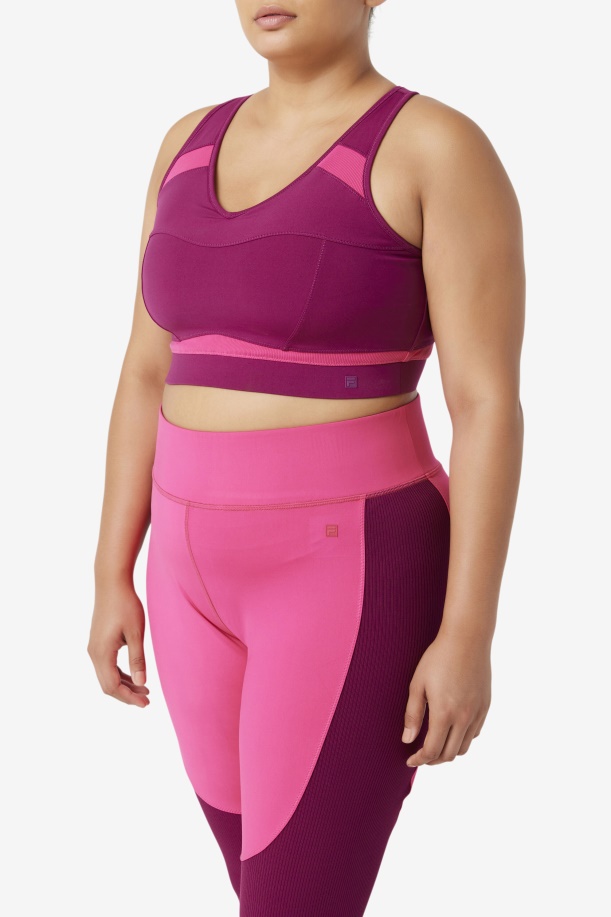 ματζέντα μωβ/έντονο ροζ Fila Uplift Racerback αθλητικό σουτιέν