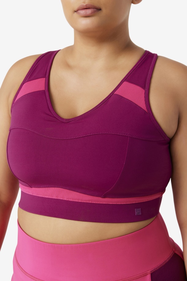 ματζέντα μωβ/έντονο ροζ Fila Uplift Racerback αθλητικό σουτιέν