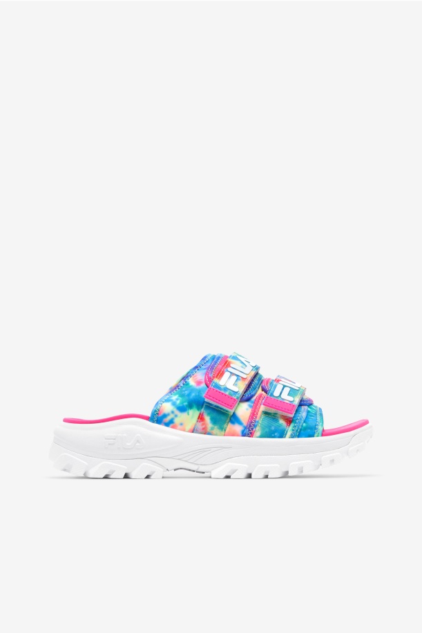 γυναικεία γραβάτα Multi/white/pink Glo βαφής Slide εξωτερικού χώρου Fila