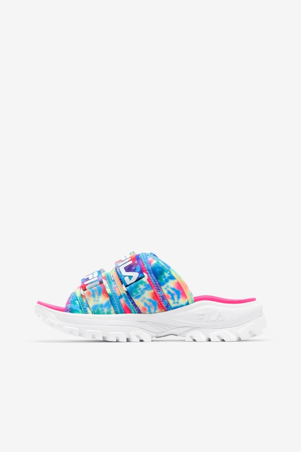 γυναικεία γραβάτα Multi/white/pink Glo βαφής Slide εξωτερικού χώρου Fila