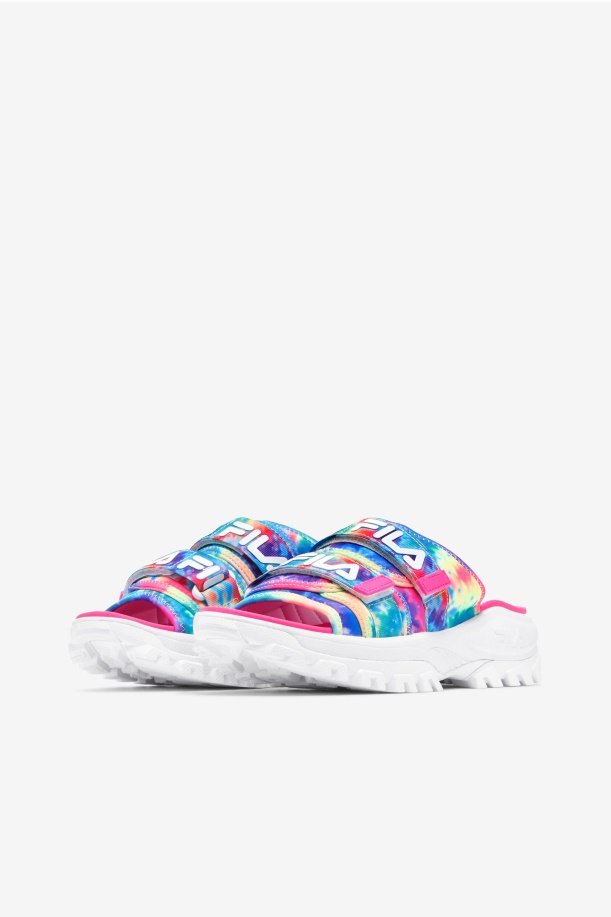 γυναικεία γραβάτα Multi/white/pink Glo βαφής Slide εξωτερικού χώρου Fila