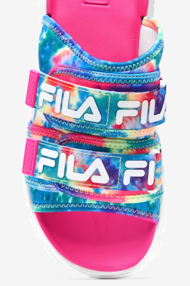 γυναικεία γραβάτα Multi/white/pink Glo βαφής Slide εξωτερικού χώρου Fila