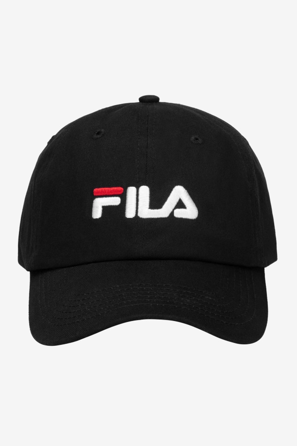 κεντημένο λογότυπο καπέλο μπέιζμπολ Fila μαύρο