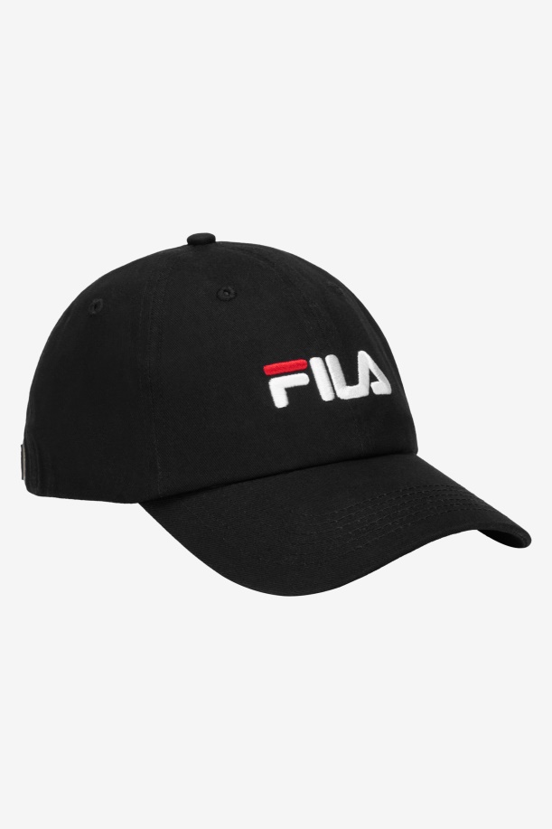 κεντημένο λογότυπο καπέλο μπέιζμπολ Fila μαύρο