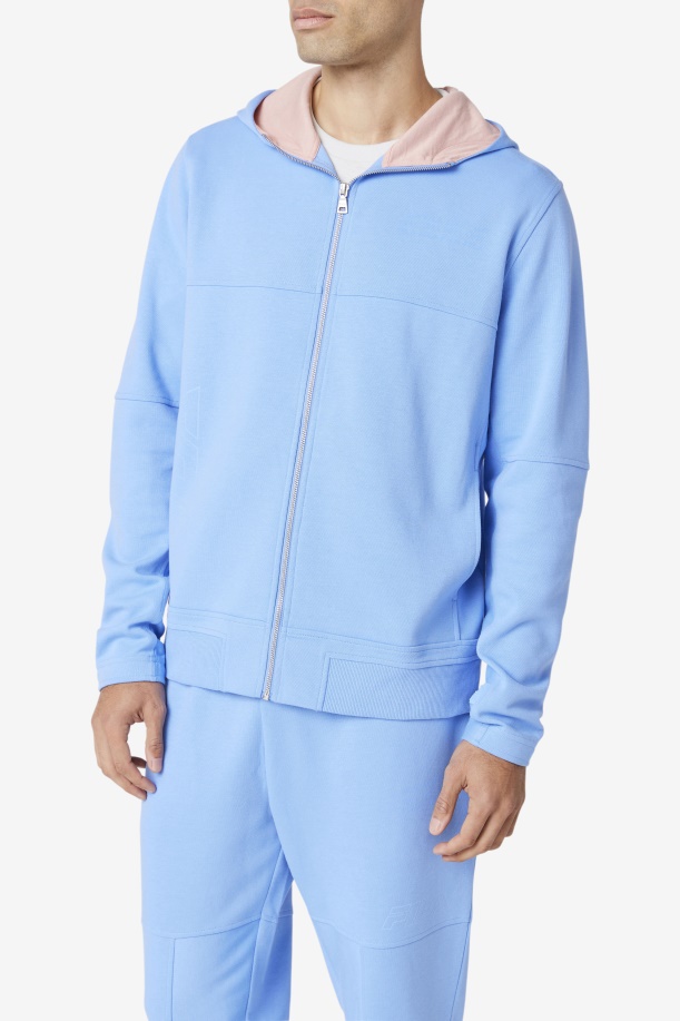 Fila Kayra Full Zip Hoodie με κουκούλα αραβοσίτου μπλε/κοραλί σύννεφο