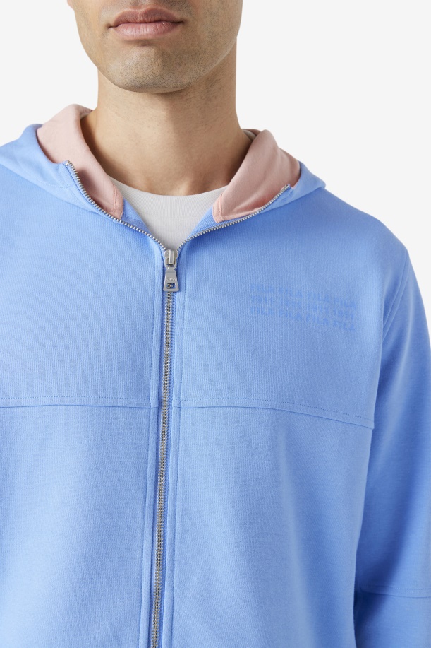 Fila Kayra Full Zip Hoodie με κουκούλα αραβοσίτου μπλε/κοραλί σύννεφο