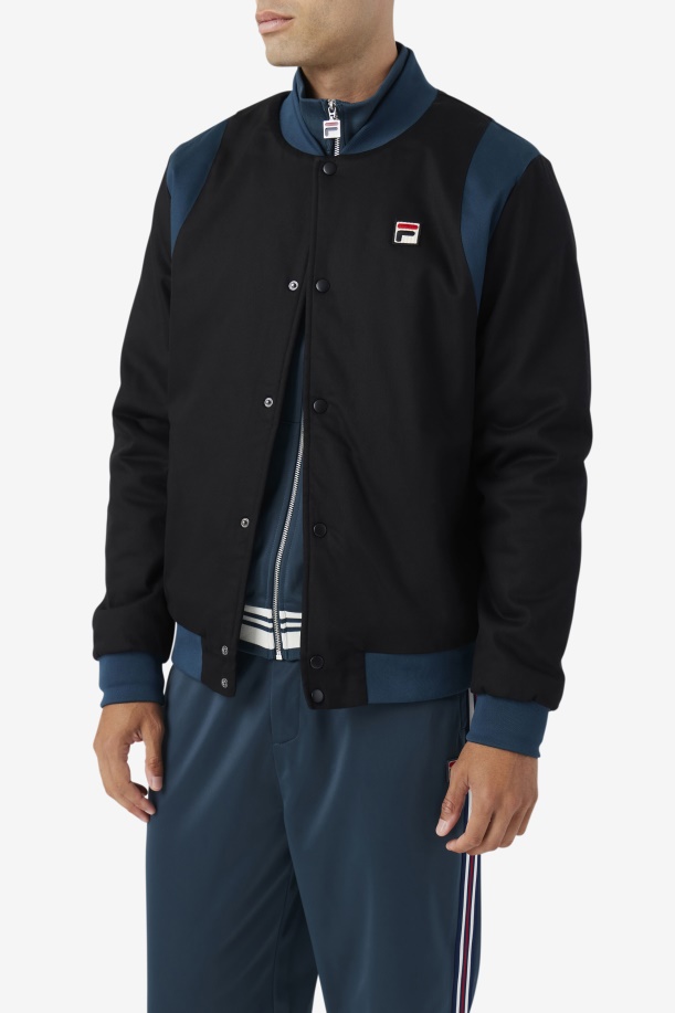 Black/teal Cree Bomber Fila