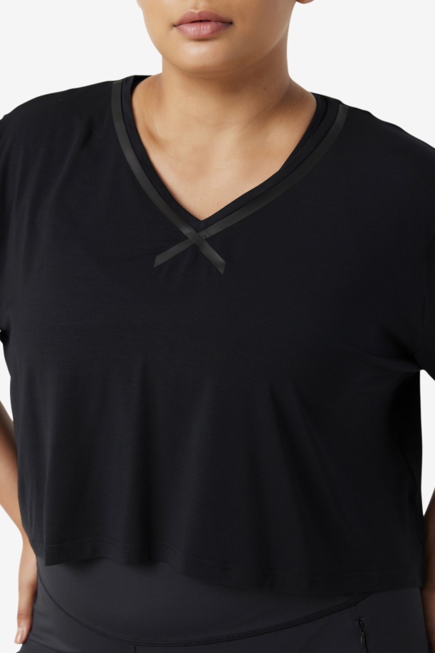 μαύρο Fila Fi-lux Hi-low Crop Top