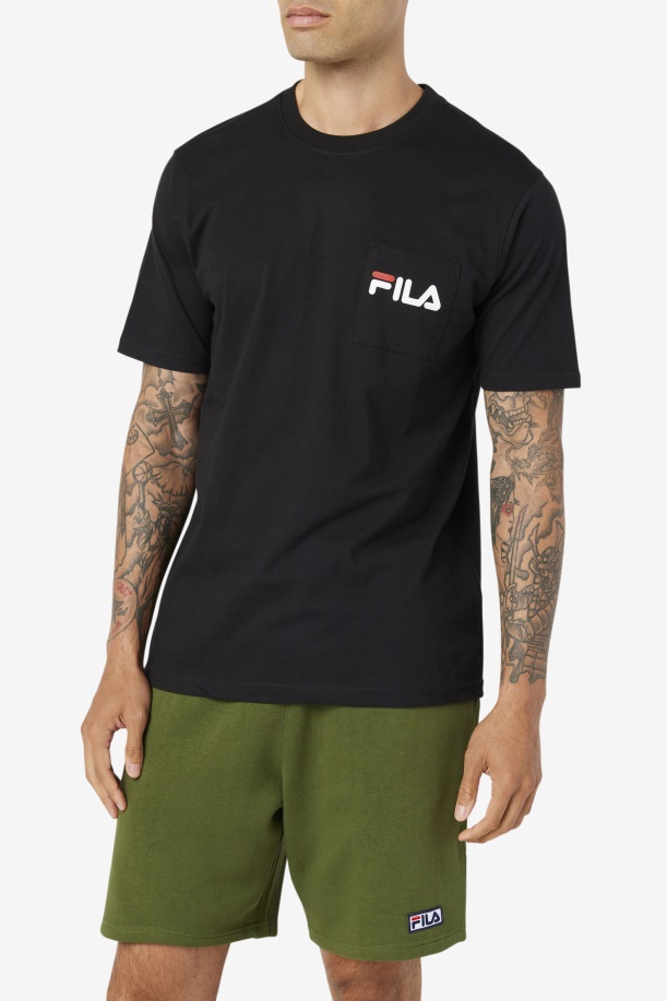 μπλουζάκι τσέπης Fila Curtis μαύρο/άσπρο/jun Bug